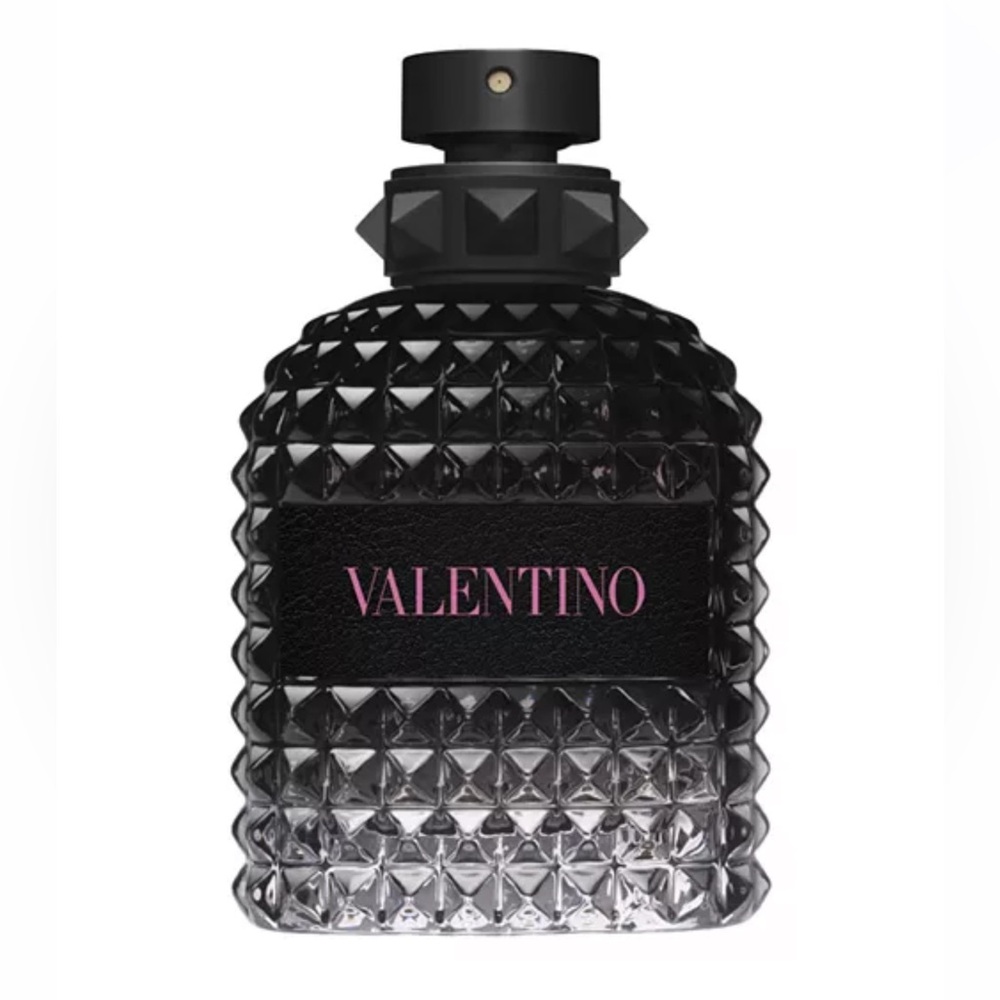 Valentino Black Textured Bottle with Pink Logo